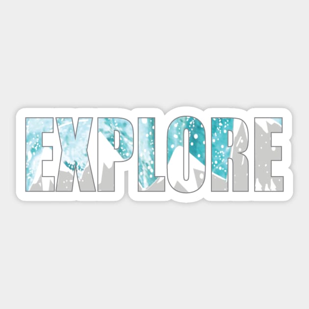 Explore- Mountains and galaxy sky- Gifts- Laptop Sticker- Cute Nature Sticker by Richardsonh25